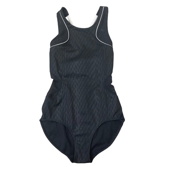 IVY PARK Mesh Panel One Piece Bodysuit Swimsuit Black White X-Back XXS NWOT $90 - Picture 6 of 13